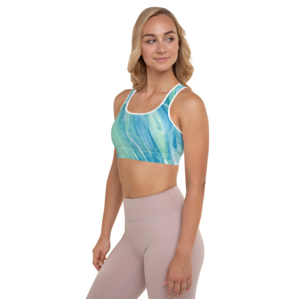 Blue & Green - Padded Sports Bra