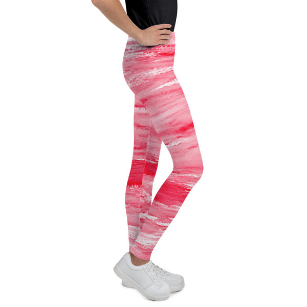 Red Strokes - Youth Leggings - Image 7