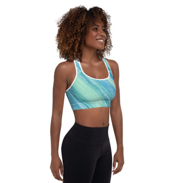 Blue & Green - Padded Sports Bra - Image 6