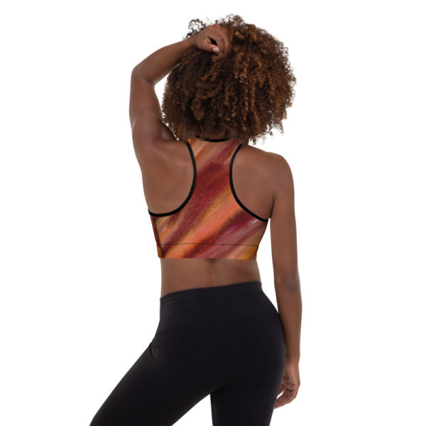 Brown, Orange, and Yellow - Padded Sports Bra - Image 4