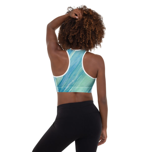 Blue & Green - Padded Sports Bra - Image 7