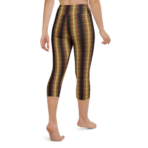 Brown Waves - Yoga Capri Leggings - Image 6