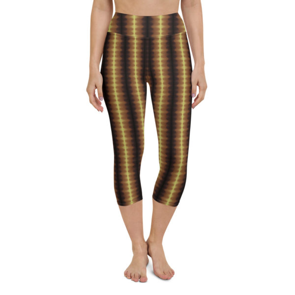 Brown Waves - Yoga Capri Leggings