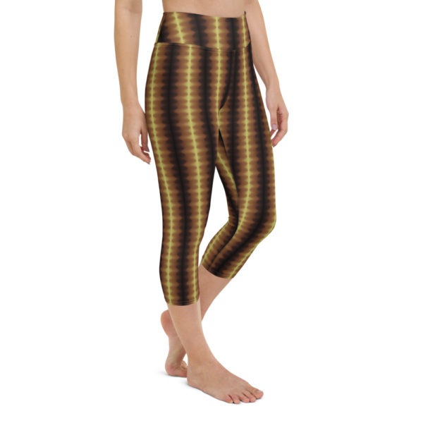 Brown Waves - Yoga Capri Leggings - Image 5