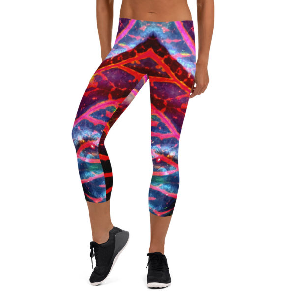 Red Tropics - Capri Leggings - Image 3