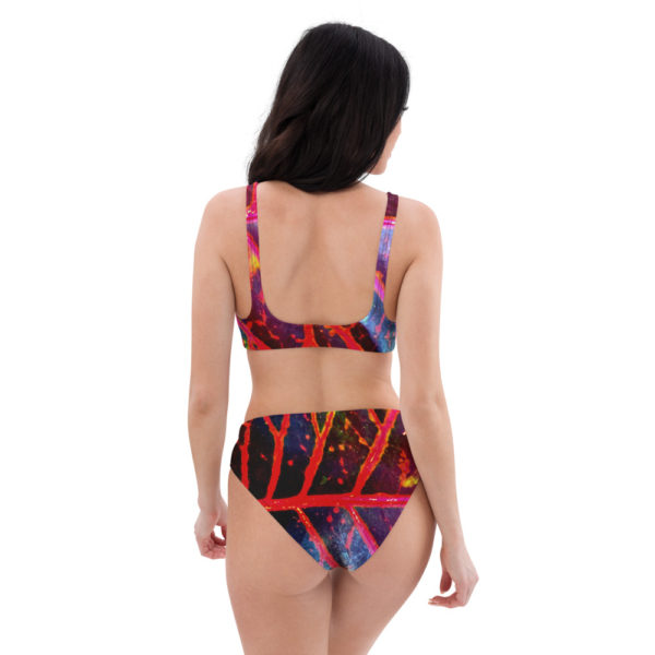 Red Tropics - Recycled high-waisted bikini - Image 4