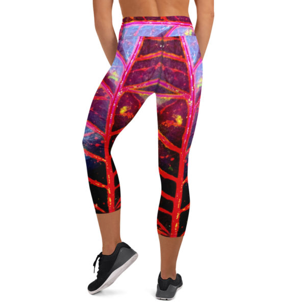 Red Tropics - Yoga Capri Leggings - Image 5