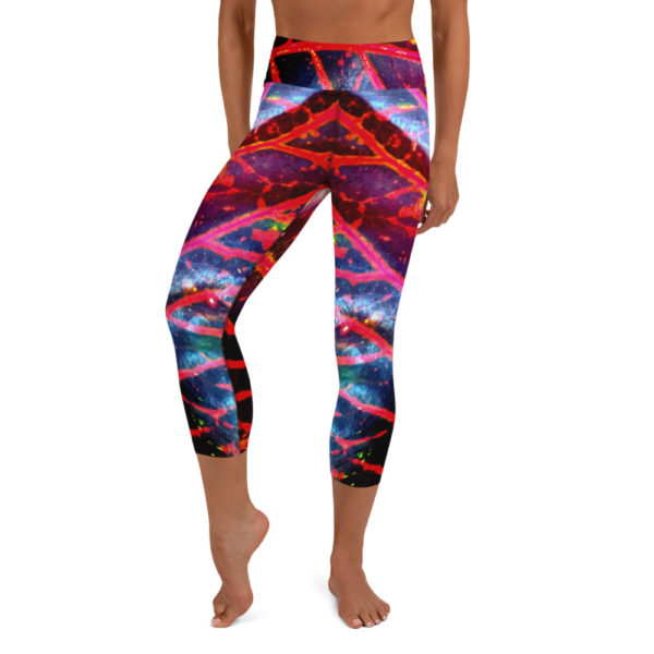 Red Tropics - Yoga Capri Leggings - Image 2