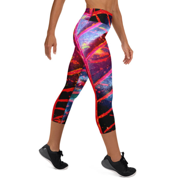 Red Tropics - Yoga Capri Leggings - Image 4