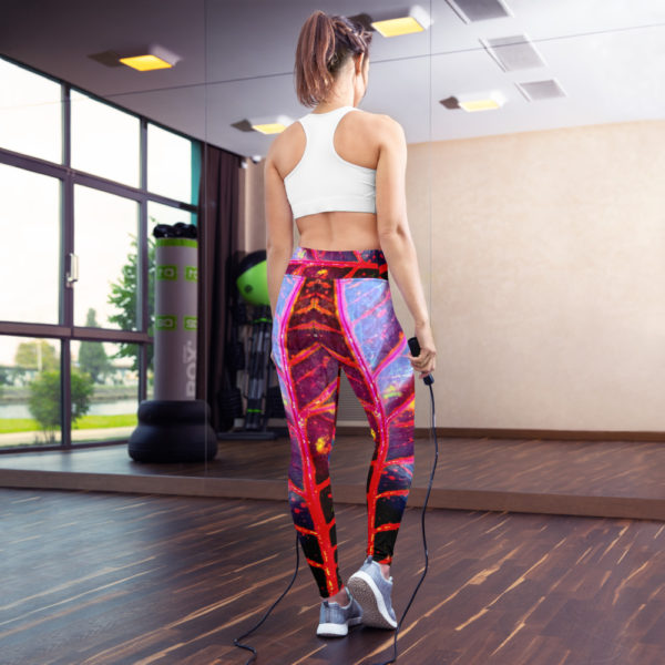 Red Tropics - Yoga Leggings - Image 3