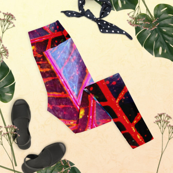 Red Tropics - Yoga Leggings - Image 2