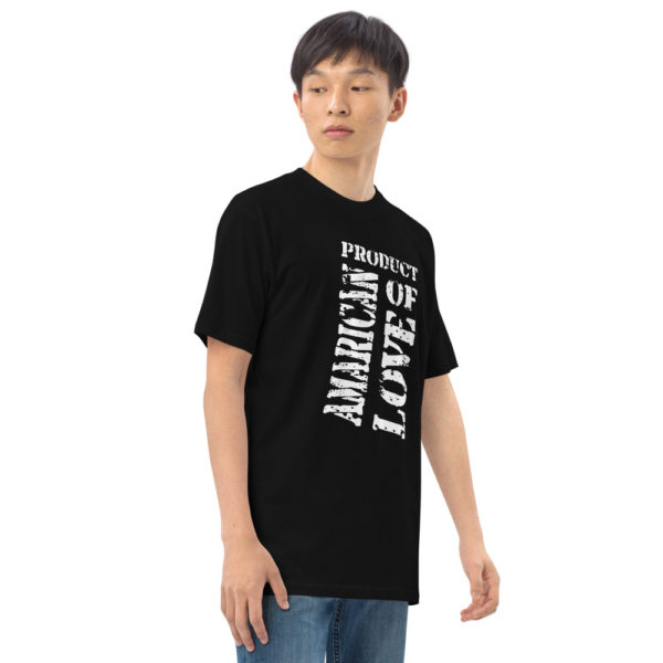 Product of American love - Men’s premium heavyweight tee - Image 2