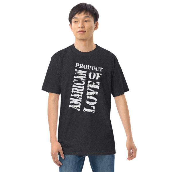 Product of American love - Men’s premium heavyweight tee - Image 10