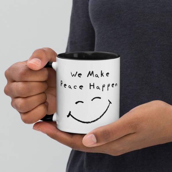 We Make Peace Happen - Mug with Color Inside - Image 2